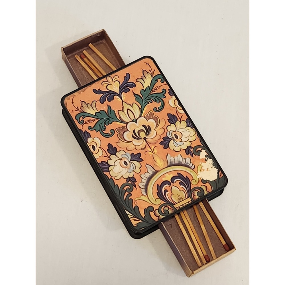 Vintage Norwegian Double Matchbox Holder Wood Strike Box Norway **FLAW** 4.5"x3"